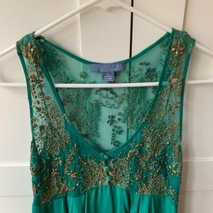 Like New Anthropologie Emerald Green Midi Dress